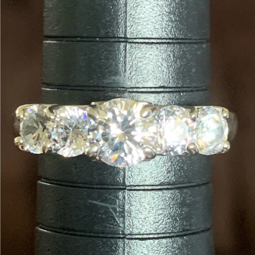 CHARLES WINSTON FOR BELLA LUCE 4.59CTW RHODIUM OVER STERLING SILVER RING - Picture 2 of 14